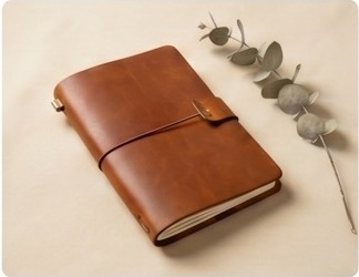 Field journal, cognac leather